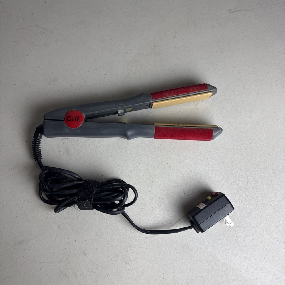 Chi Turbo Farouk Ceramic Flat Iron 1" Red Velvet GF1538D Used Tested Works RARE